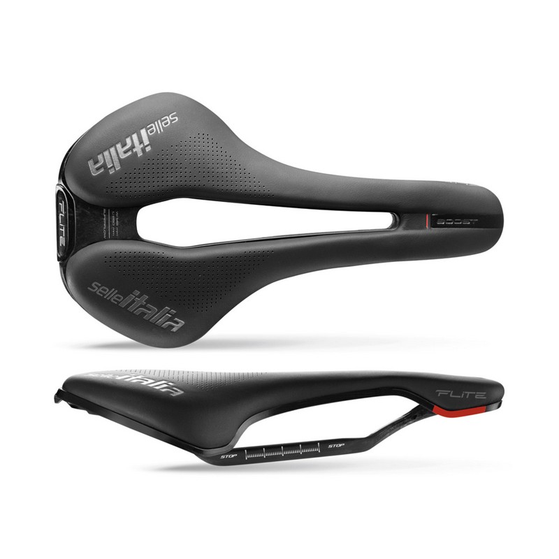 Siodło SELLE ITALIA FLITE BOOST SUPERFLOW KIT CARBONIO S (id match - S3) carbon/keramic 7x9, fibra-tek, czarne (DWZ)