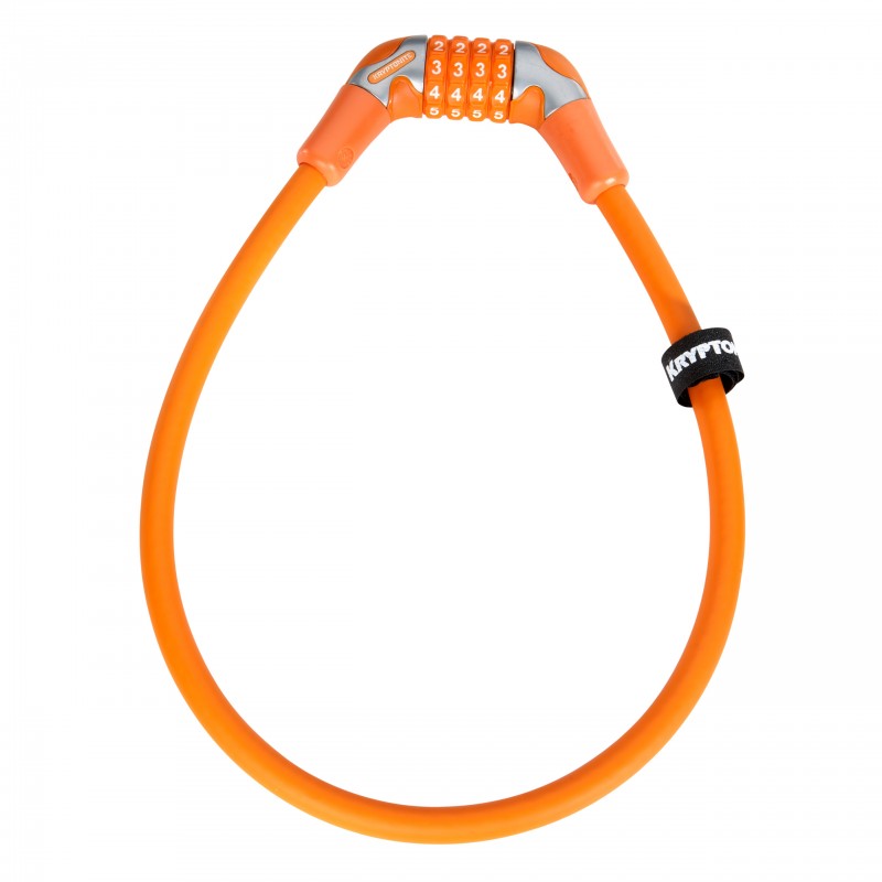 ZAPIĘCIE ROWEROWE KRYPTONITE KRYPTOFLEX 1265 NA SZYFR ORANGE 12X65CM