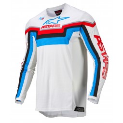 BLUZA ALPINESTARS TECHSTAR QUADRO WHITE/NEON BLUE/BRIGHT RED