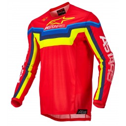 BLUZA ALPINESTARS TECHSTAR QUADRO BRIGHT RED/FLUO YELLOW/BLUE