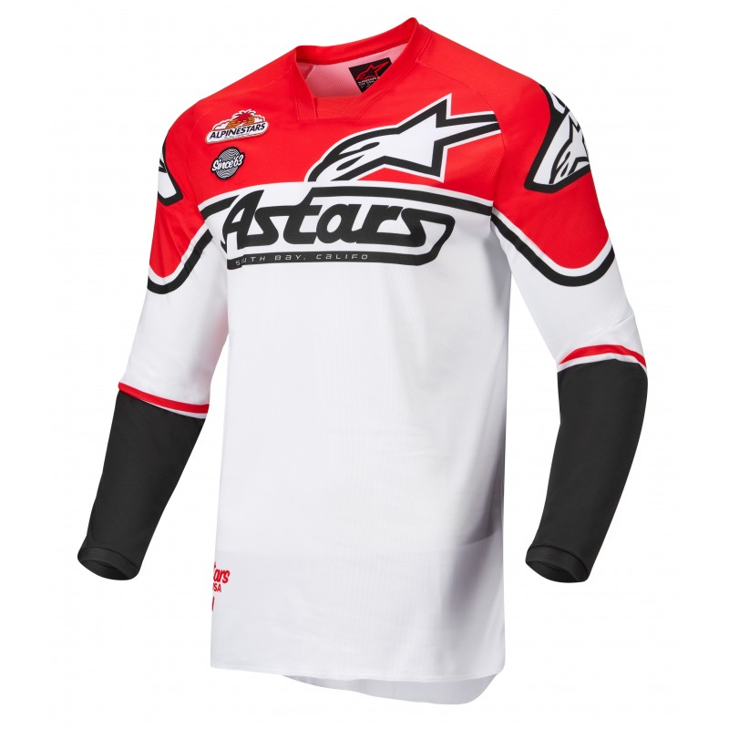 BLUZA ALPINESTARS RACER FLAGSHIP WHITE/FLUO RED/BLACK