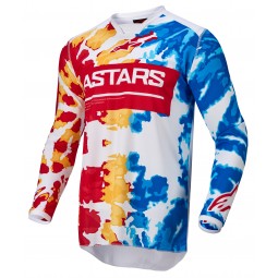 BLUZA ALPINESTARS RACER SQUAD WHITE/RED/YELLOW/TURQUOISE