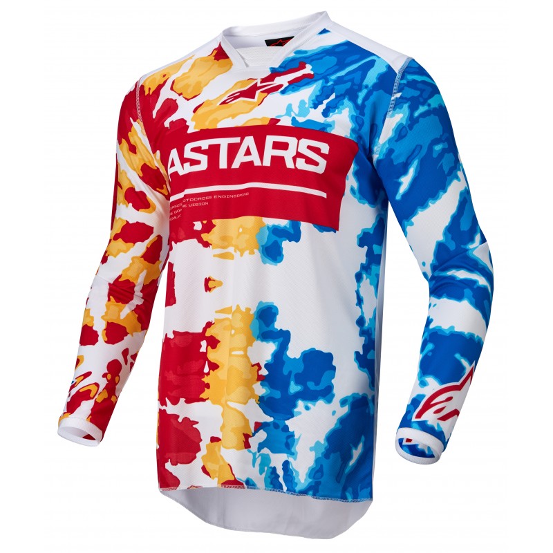 BLUZA ALPINESTARS RACER SQUAD WHITE/RED/YELLOW/TURQUOISE