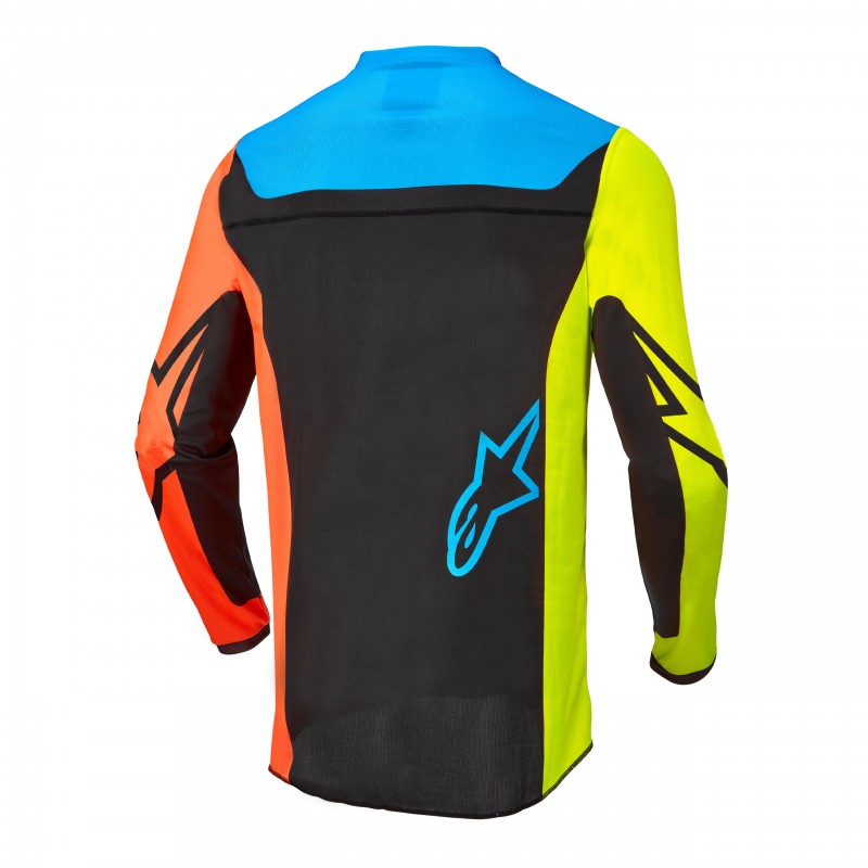 BLUZA ALPINESTARS RACER COMPASS BLACK/FLUO YELLOW/CORAL