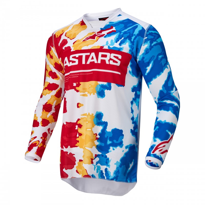 BLUZA ALPINESTARS RACER SQUAD WHITE/RED/YELLOW/TURQUOISE