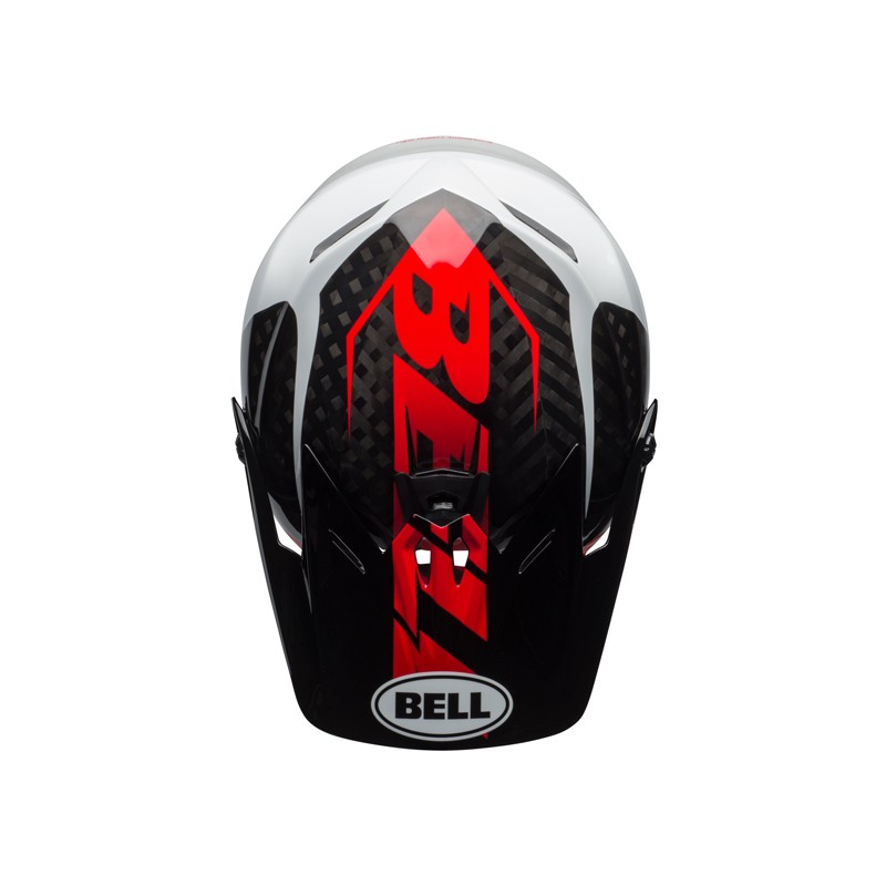 Kask full face BELL FULL-9 CARBON gloss white black hibiscus rio roz. M (55–57 cm)