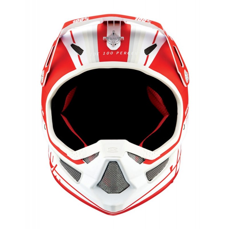 Kask full face juniorski 100% STATUS DH/BMX Helmet Topenga Red White