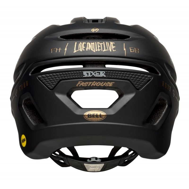 Kask mtb BELL SIXER INTEGRATED MIPS fasthouse matte gloss black gold (NEW)