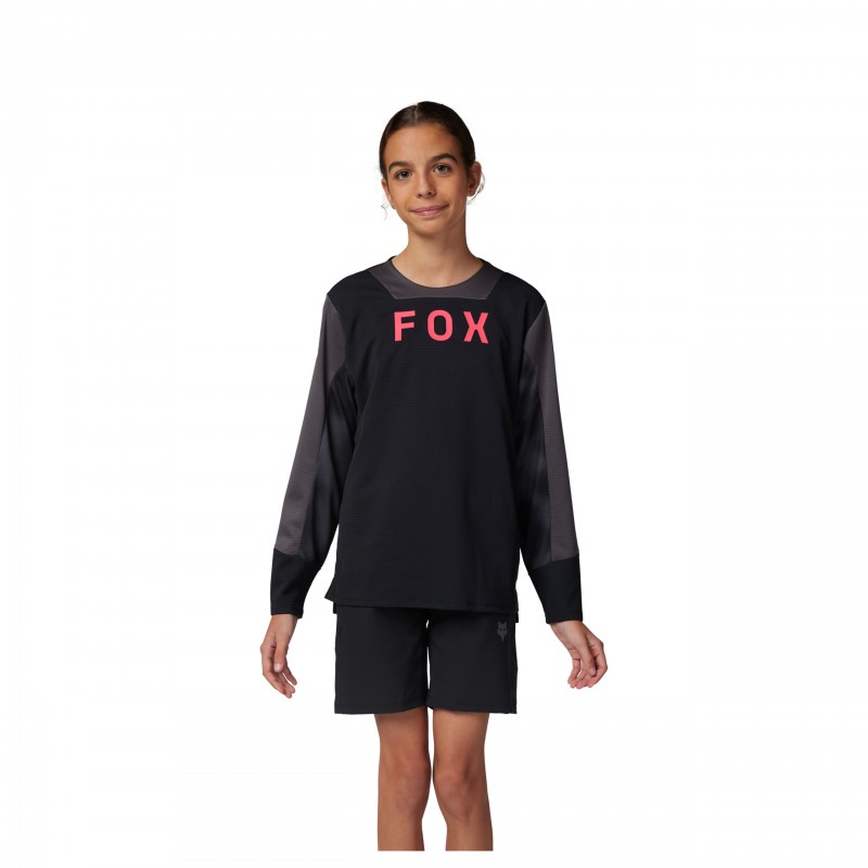 KOSZULKA ROWEROWA Z DŁUGIM RĘKAWEM FOX JUNIOR DEFEND TAUNT BLACK