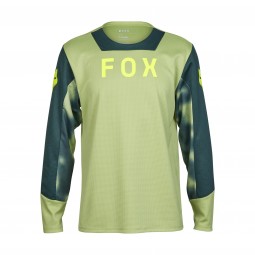 KOSZULKA ROWEROWA Z DŁUGIM RĘKAWEM FOX JUNIOR DEFEND TAUNT PALE GREEN