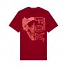 T-Shirt Fox Image Skull Prem Cardinal