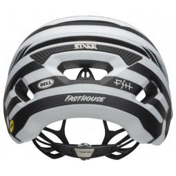 Kask mtb BELL SIXER INTEGRATED MIPS fasthouse stripes matte white black (NEW)
