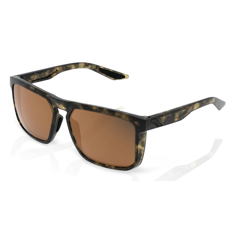 Okulary 100% RENSHAW Soft Tact Havana - Bronze PEAKPOLAR Lens (Szkła Polaryzacyjne Brązowe, przepuszczalność światła 17%) (NEW)