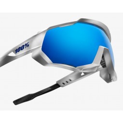 Okulary 100% SPEEDTRAP Matte White - HiPER Blue Multilayer Mirror Lens (Szkła Niebieskie Lustrzane Wielowarstwowe, przepuszczaln