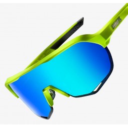 Okulary 100% S2 Matte Fluorescent Yellow - Green Multilayer Mirror Lens (Szkła Zielone Lustrzane Wielowarstwowe, przepuszczalnoś