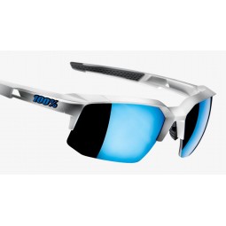 Okulary 100% SPEEDCOUPE Matte White - HiPER Blue Multilayer Mirror Lens (Szkła Niebieskie Lustrzane Wielowarstwowe, przepuszczal