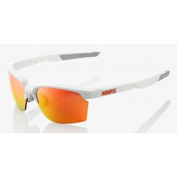 Okulary 100% SPORTCOUPE Matte White - HiPER Red Multilayer Mirror Lens (Szkła Czerwone Lustrzane Wielowarstwowe, przepuszczalnoś
