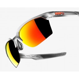 Okulary 100% SPORTCOUPE Matte White - HiPER Red Multilayer Mirror Lens (Szkła Czerwone Lustrzane Wielowarstwowe, przepuszczalnoś