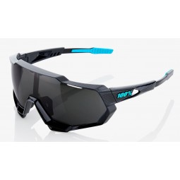 Okulary 100% SPEEDTRAP Polished Black Graphic - Black Mirror Lens (Szkła Czarne Lustrzane, przepuszczalność światła 11% + Szkła 
