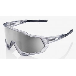 Okulary 100% SPEEDTRAP Matte Translucent Crystal Grey - HiPER Silver Mirror Lens (Szkła Srebrne Lustrzane, przepuszczalność świa