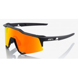 Okulary 100% SPEEDCRAFT Soft Tact Black - HiPER Red Multilayer Mirror Lens (Szkła Czerwone Lustrzane Wielowarstwowe, przepuszcza