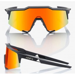 Okulary 100% SPEEDCRAFT Soft Tact Black - HiPER Red Multilayer Mirror Lens (Szkła Czerwone Lustrzane Wielowarstwowe, przepuszcza