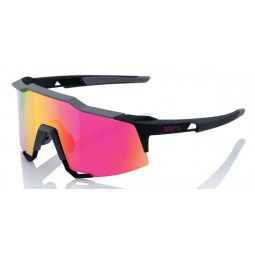 Okulary 100% SPEEDCRAFT Soft Tact Graphite - Purple Multilayer Mirror Lens (Szkła Fioletowe Lustrzane Wielowarstwowe, przepuszcz