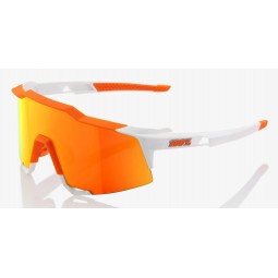 Okulary 100% SPEEDCRAFT Soft Tact Day Glo Orange/White - HiPER Red Multilayer Mirror Lens (Szkła Czerwone Lustrzane Wielowarstwo