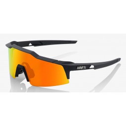 Okulary 100% SPEEDCRAFT SL Soft Tact Black - HiPER Red Multilayer Mirror Lens (Szkła Niebieskie Lustrzane Wielowarstwowe, przepu